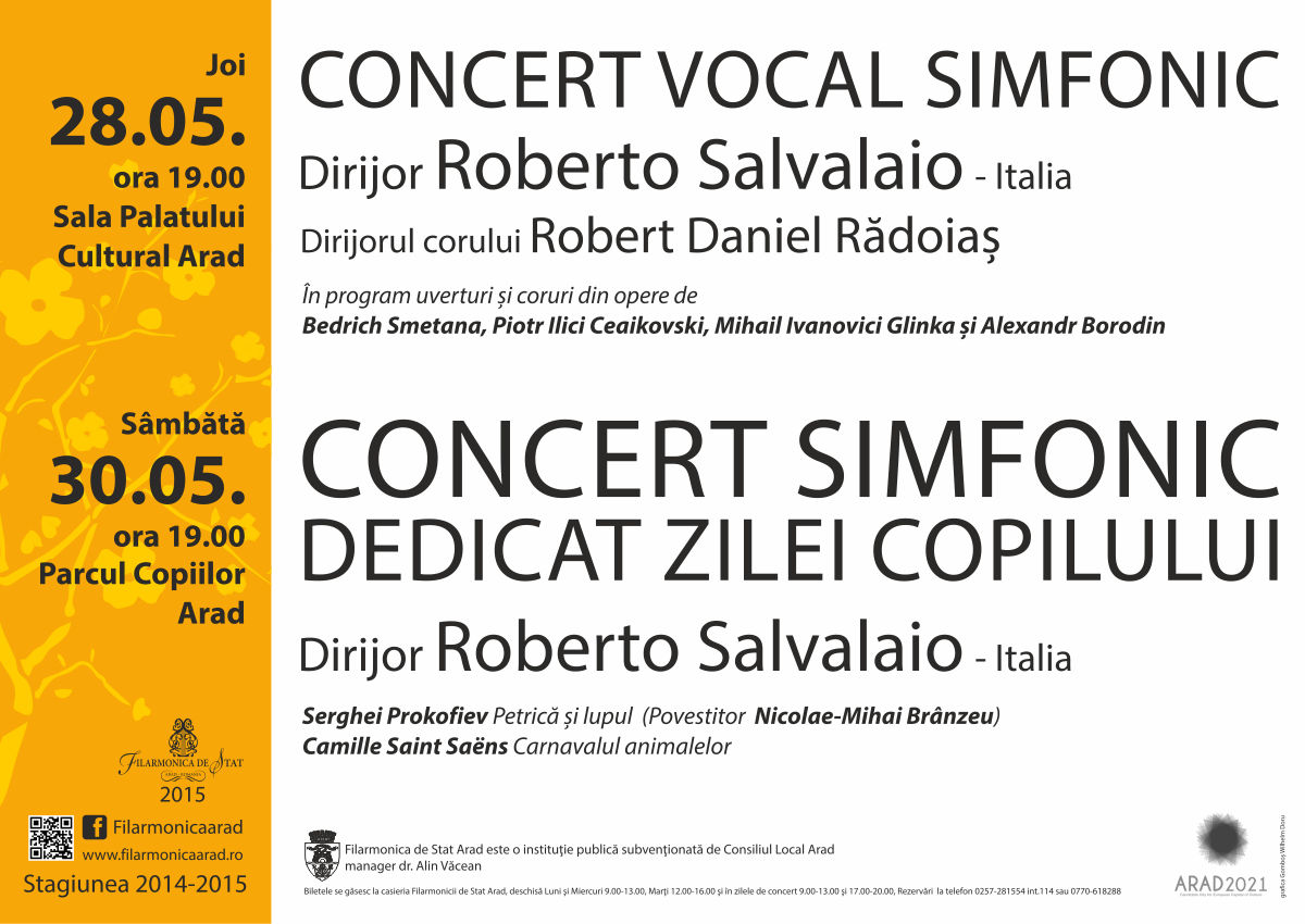 Concert vocal  simfonic, pe acorduri din marea literatură muzicală slavă