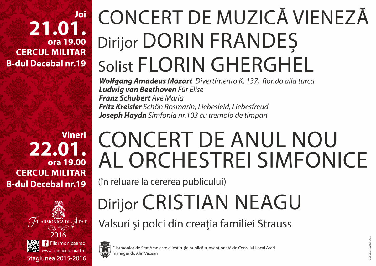 O săptămână cu două concerte absolut cuceritoare, la Filarmonica de Stat Arad